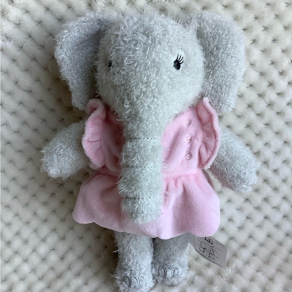 KIKI Plush Grey Elephant Pink Dress The Elephant Project Embroidered Eyes 2017 - Picture 2 of 12